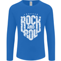 Forever Rock and Roll Guitar Music Mens Long Sleeve T-Shirt Royal Blue