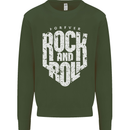 Forever Rock and Roll Guitar Music Mens Sweatshirt Jumper Forest Green