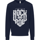 Forever Rock and Roll Guitar Music Mens Sweatshirt Jumper Navy Blue