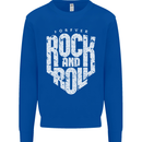 Forever Rock and Roll Guitar Music Mens Sweatshirt Jumper Royal Blue