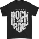 Forever Rock and Roll Guitar Music Mens T-Shirt 100% Cotton Black
