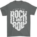 Forever Rock and Roll Guitar Music Mens T-Shirt 100% Cotton Charcoal
