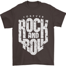 Forever Rock and Roll Guitar Music Mens T-Shirt 100% Cotton Dark Chocolate