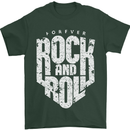 Forever Rock and Roll Guitar Music Mens T-Shirt 100% Cotton Forest Green
