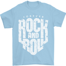 Forever Rock and Roll Guitar Music Mens T-Shirt 100% Cotton Light Blue