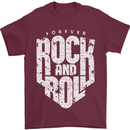 Forever Rock and Roll Guitar Music Mens T-Shirt 100% Cotton Maroon
