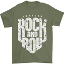 Forever Rock and Roll Guitar Music Mens T-Shirt 100% Cotton Military Green