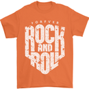 Forever Rock and Roll Guitar Music Mens T-Shirt 100% Cotton Orange