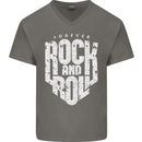 Forever Rock and Roll Guitar Music Mens V-Neck Cotton T-Shirt Charcoal