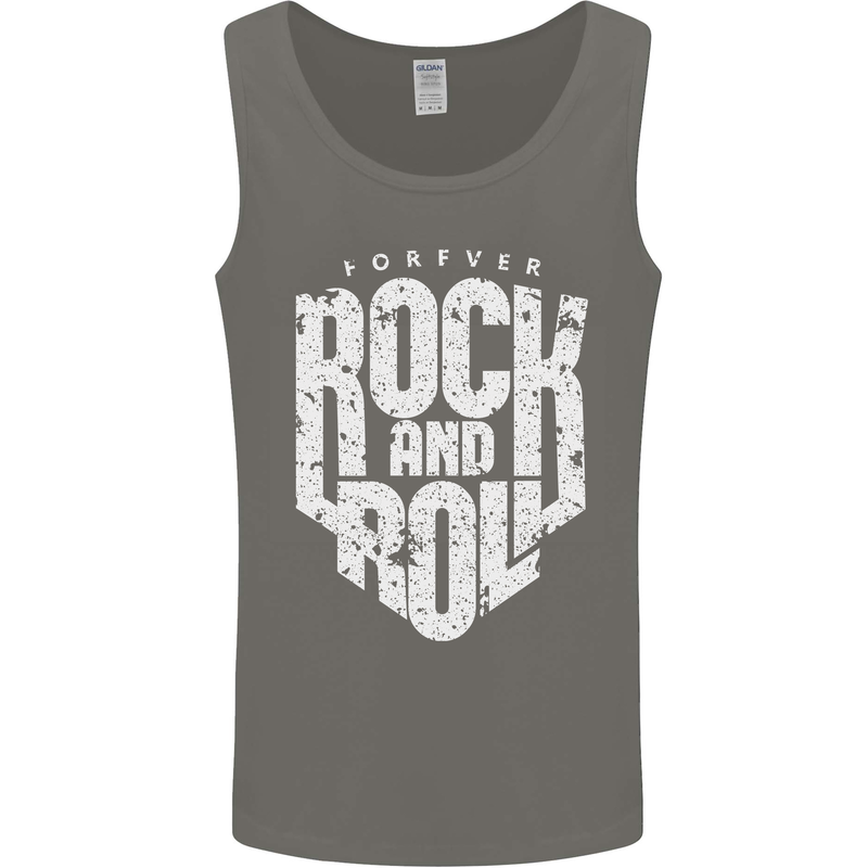 Forever Rock and Roll Guitar Music Mens Vest Tank Top Charcoal