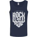 Forever Rock and Roll Guitar Music Mens Vest Tank Top Navy Blue