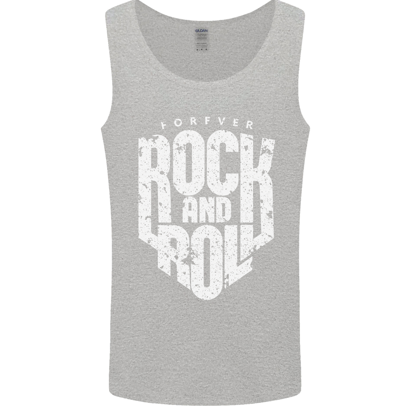 Forever Rock and Roll Guitar Music Mens Vest Tank Top Sports Grey
