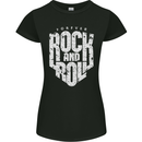 Forever Rock and Roll Guitar Music Womens Petite Cut T-Shirt Black