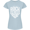 Forever Rock and Roll Guitar Music Womens Petite Cut T-Shirt Light Blue