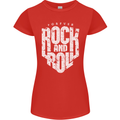 Forever Rock and Roll Guitar Music Womens Petite Cut T-Shirt Red