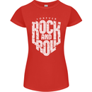 Forever Rock and Roll Guitar Music Womens Petite Cut T-Shirt Red