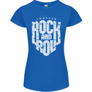 Forever Rock and Roll Guitar Music Womens Petite Cut T-Shirt Royal Blue