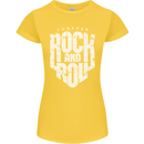 Forever Rock and Roll Guitar Music Womens Petite Cut T-Shirt Yellow