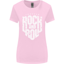 Forever Rock and Roll Guitar Music Womens Wider Cut T-Shirt Light Pink