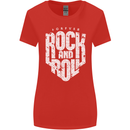 Forever Rock and Roll Guitar Music Womens Wider Cut T-Shirt Red