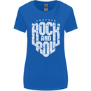 Forever Rock and Roll Guitar Music Womens Wider Cut T-Shirt Royal Blue