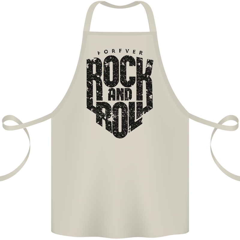 Forever Rock and Roll Music Cotton Apron 100% Organic Natural