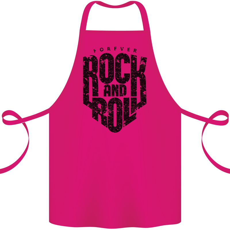 Forever Rock and Roll Music Cotton Apron 100% Organic Pink