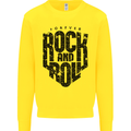 Forever Rock and Roll Music Kids Sweatshirt Jumper Yellow