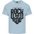 Forever Rock and Roll Music Mens Cotton T-Shirt Tee Top Light Blue