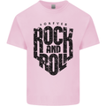 Forever Rock and Roll Music Mens Cotton T-Shirt Tee Top Light Pink