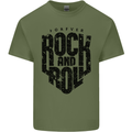 Forever Rock and Roll Music Mens Cotton T-Shirt Tee Top Military Green