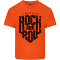 Forever Rock and Roll Music Mens Cotton T-Shirt Tee Top Orange