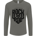 Forever Rock and Roll Music Mens Long Sleeve T-Shirt Charcoal