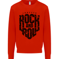 Forever Rock and Roll Music Mens Sweatshirt Jumper Bright Red