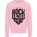 Forever Rock and Roll Music Mens Sweatshirt Jumper Light Pink