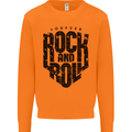 Forever Rock and Roll Music Mens Sweatshirt Jumper Orange