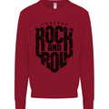 Forever Rock and Roll Music Mens Sweatshirt Jumper Red