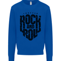 Forever Rock and Roll Music Mens Sweatshirt Jumper Royal Blue
