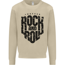 Forever Rock and Roll Music Mens Sweatshirt Jumper Sand