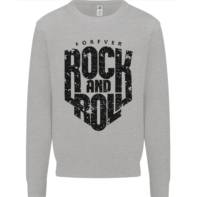 Forever Rock and Roll Music Mens Sweatshirt Jumper Sports Grey