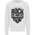 Forever Rock and Roll Music Mens Sweatshirt Jumper White