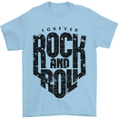 Forever Rock and Roll Music Mens T-Shirt 100% Cotton Light Blue