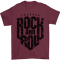 Forever Rock and Roll Music Mens T-Shirt 100% Cotton Maroon