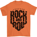 Forever Rock and Roll Music Mens T-Shirt 100% Cotton Orange