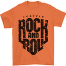 Forever Rock and Roll Music Mens T-Shirt 100% Cotton Orange