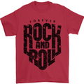 Forever Rock and Roll Music Mens T-Shirt 100% Cotton Red