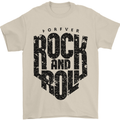 Forever Rock and Roll Music Mens T-Shirt 100% Cotton Sand