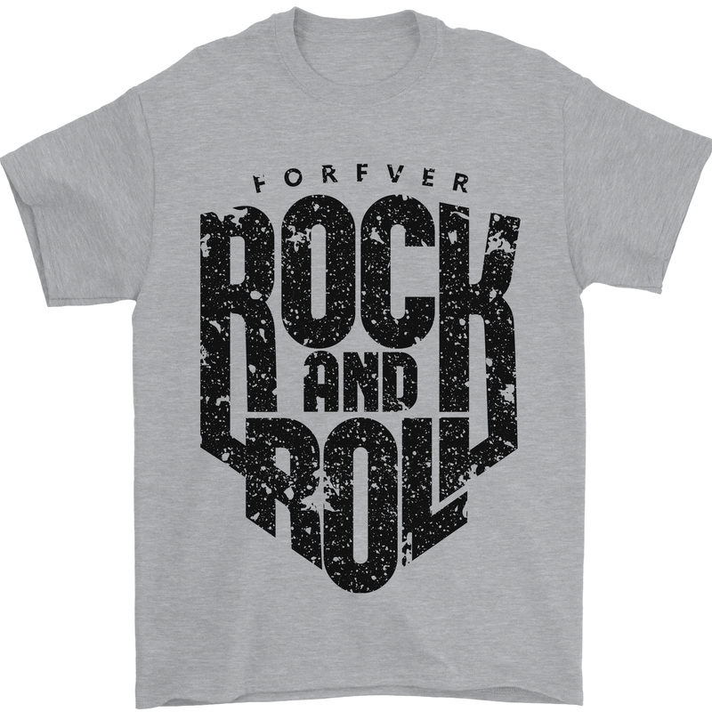 Forever Rock and Roll Music Mens T-Shirt 100% Cotton Sports Grey