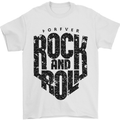 Forever Rock and Roll Music Mens T-Shirt 100% Cotton White