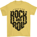 Forever Rock and Roll Music Mens T-Shirt 100% Cotton Yellow